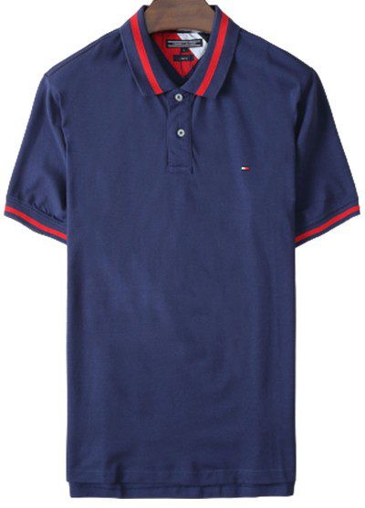 טומי הילפיגר-TOMMY POLO MEN'S TSHIRT - NAVY BLUE