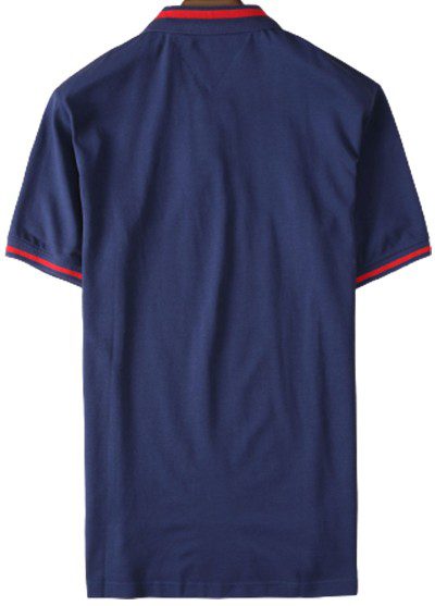טומי הילפיגר-TOMMY POLO MEN'S TSHIRT - NAVY BLUE – תמונה 2
