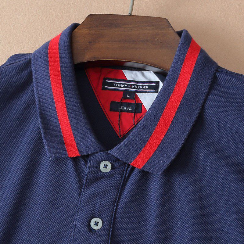 טומי הילפיגר-TOMMY POLO MEN'S TSHIRT - NAVY BLUE – תמונה 3