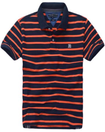 טומי הילפיגר-TOMMY POLO MEN'S TSHIRT - Navy Blue & Tomato