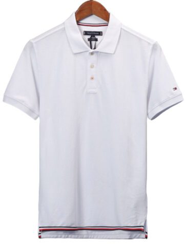 טומי הילפיגר-TOMMY POLO MEN'S TSHIRT - Titan White