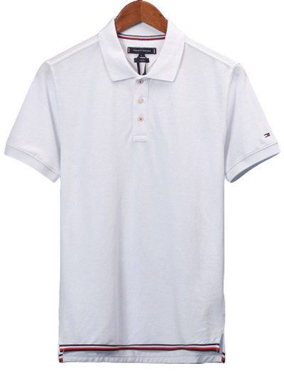 טומי הילפיגר-TOMMY POLO MEN'S TSHIRT - Titan White