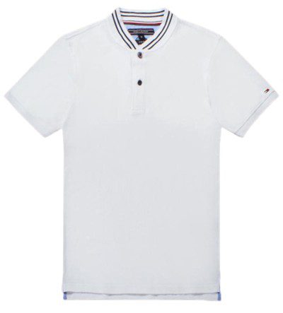 טומי הילפיגר-TOMMY POLO MEN'S TSHIRT - WHITE – תמונה 5