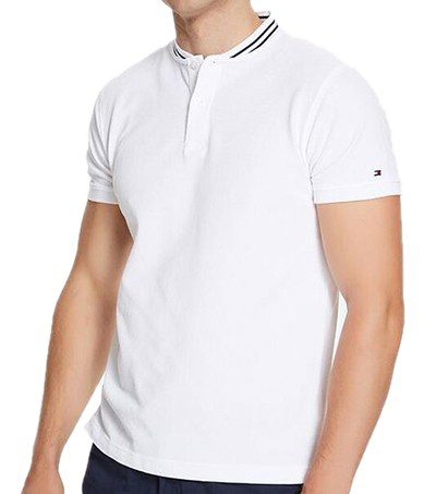 טומי הילפיגר-TOMMY POLO MEN'S TSHIRT - WHITE – תמונה 4