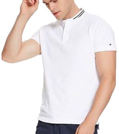 טומי הילפיגר-TOMMY POLO MEN'S TSHIRT - WHITE – תמונה 3