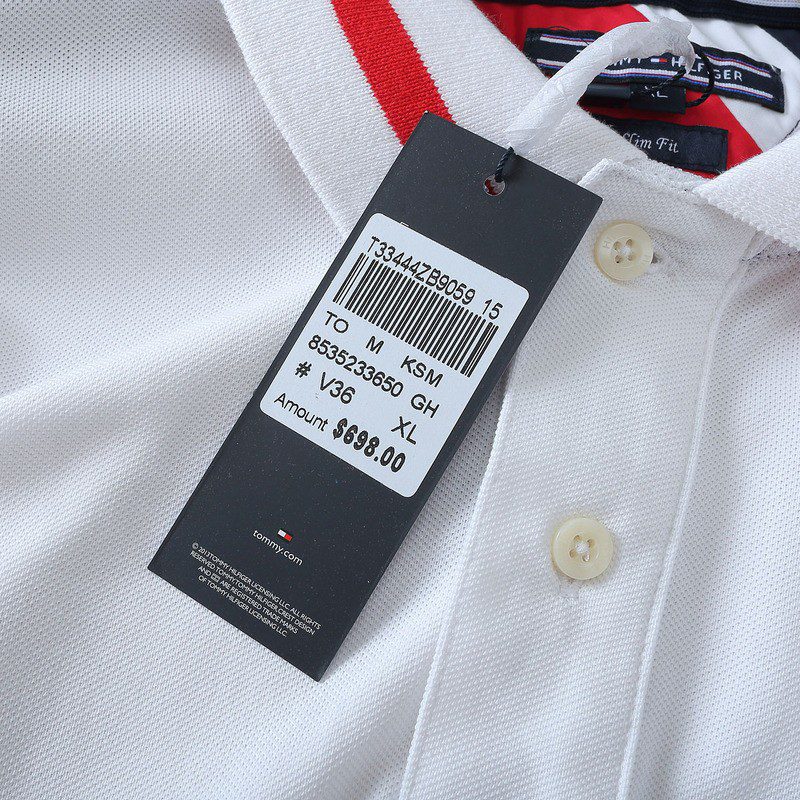 טומי הילפיגר-TOMMY POLO MEN'S TSHIRT - WHITE – תמונה 9