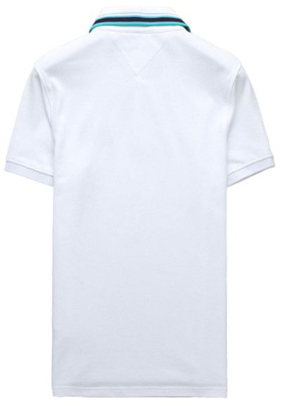 טומי הילפיגר-TOMMY POLO MEN'S TSHIRT - White – תמונה 2