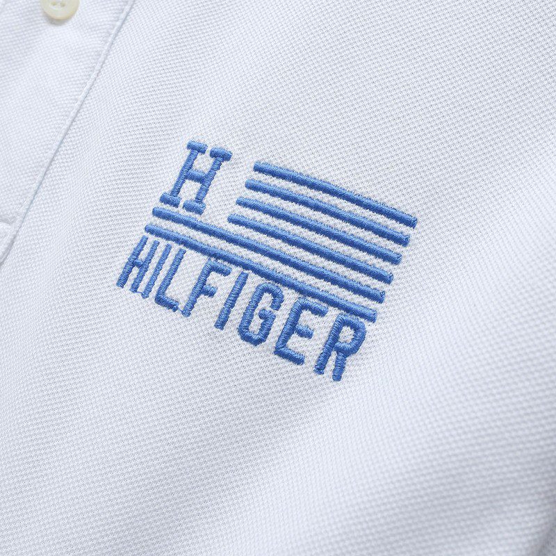 טומי הילפיגר-TOMMY POLO MEN'S TSHIRT - White – תמונה 4