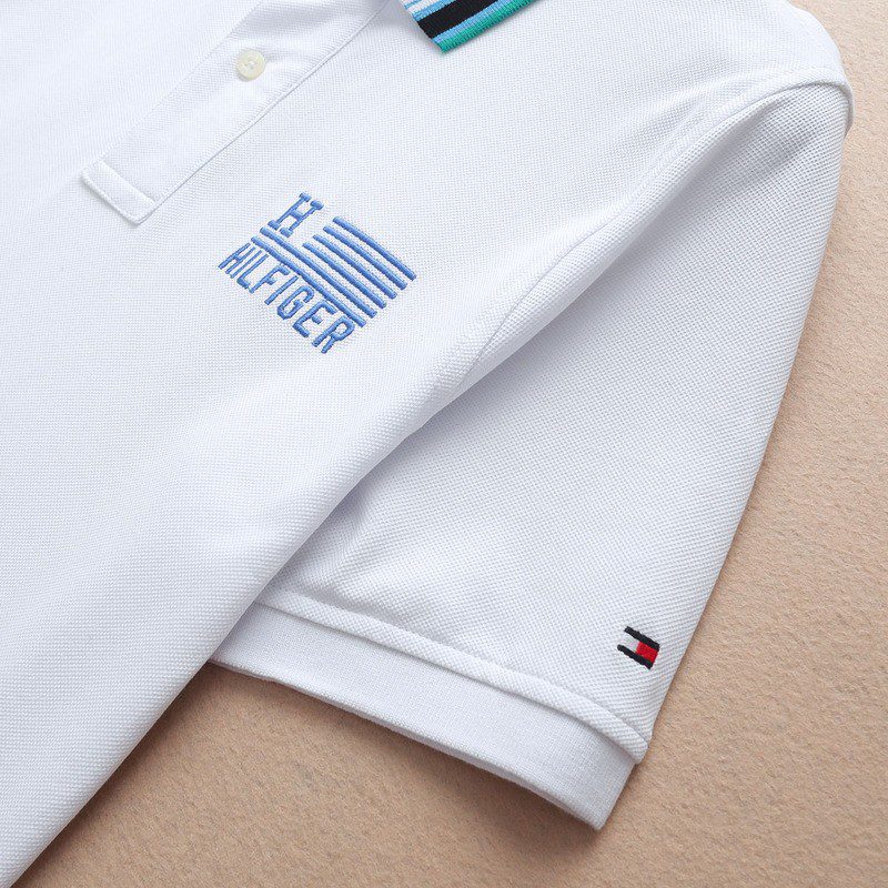 טומי הילפיגר-TOMMY POLO MEN'S TSHIRT - White – תמונה 5