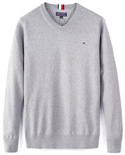טומי הילפיגר-TOMMY SWETER MEN'S- French Grey