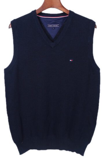 טומי הילפיגר-TOMMY SWETER MEN'S VEST- NAVY BLUE
