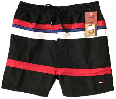 טומי הילפיגר-TOMMY SWIM MEN'S - BLACK RED & WHITE