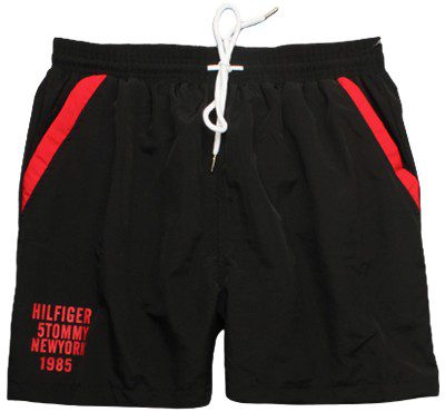 טומי הילפיגר-TOMMY SWIM MEN'S - BLACK & RED