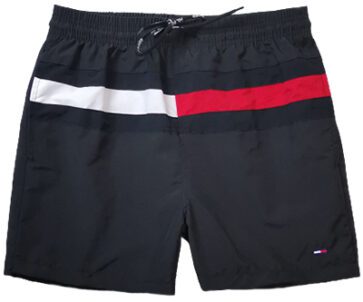 טומי הילפיגר-TOMMY SWIM MEN'S - BLACK WHITE & RED