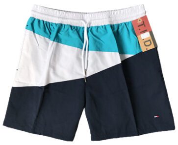 טומי הילפיגר-TOMMY SWIM MEN'S - BLACK WHITE & SUMMER SKY