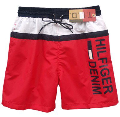 טומי הילפיגר-TOMMY SWIM MEN'S - RED WHITE & BLACK