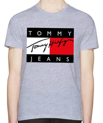 טומי הילפיגר-TOMMY TSHIRT MEN'S - GRAY