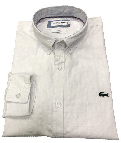 לקוסט-LACOSTE LONG MEN SHIRT - Black White