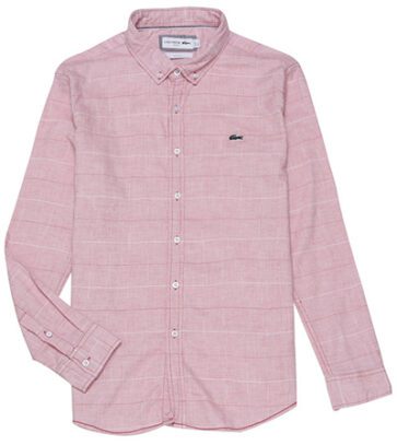 לקוסט-LACOSTE LONG MEN SHIRT - Pink Flare