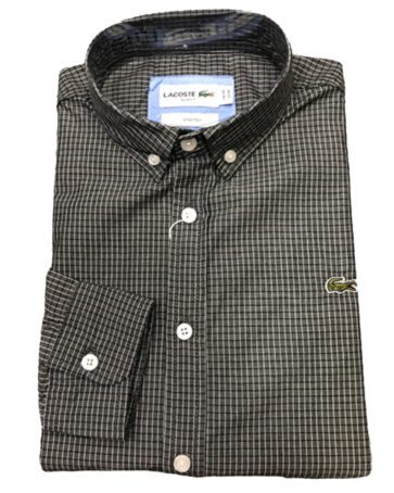 לקוסט-LACOSTE LONG MEN SHIRT - Tundora & White