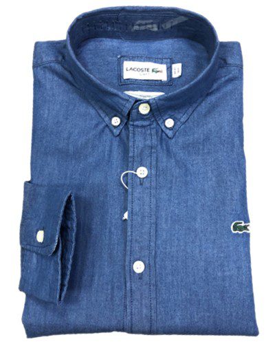 לקוסט-LACOSTE SHIRT MEN LONG JEANS - BLUE