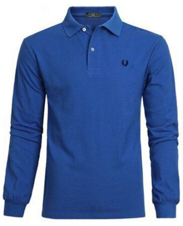 פרד פרי-FRED PERRY POLO LONG MEN -BLUE