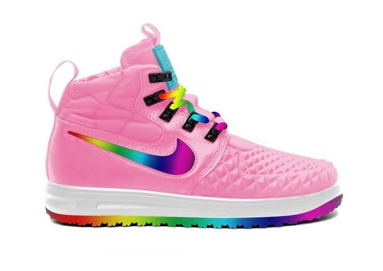 נעלי נייק-NIKE AIR LF1 DUCKBOOT - Pink & Multi Logo