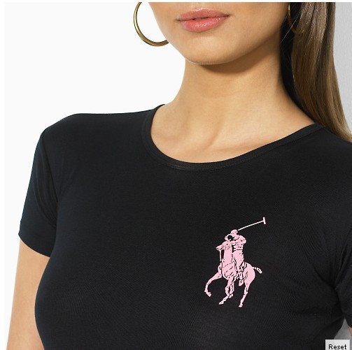 ראלף לורן-RALPH LAUREN POLO TSHIRT SHORT WOMEN - Black Pink Logo – תמונה 3