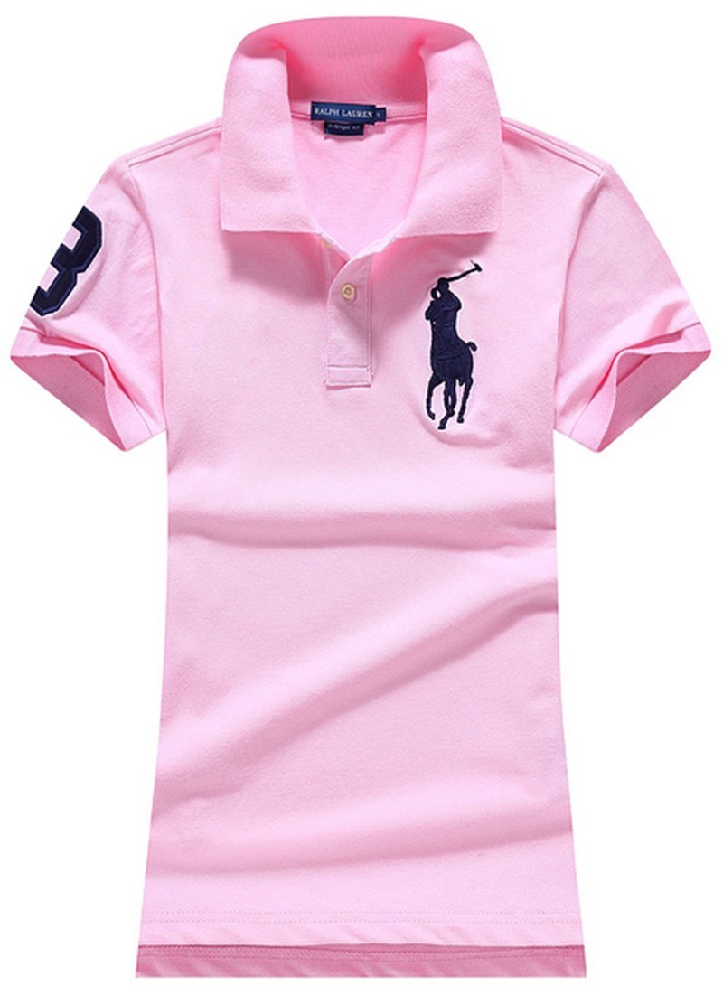 ראלף לורן-RALPH LAUREN POLO TSHIRT SHORT WOMEN - Classic Rose & Nave Logo