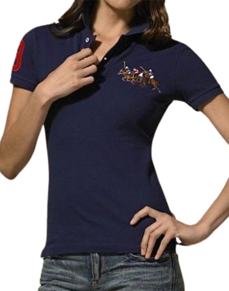 ראלף לורן-RALPH LAUREN POLO TSHIRT SHORT WOMEN - Nave Blue