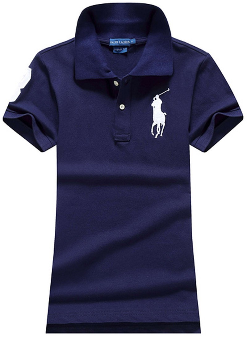 ראלף לורן-RALPH LAUREN POLO TSHIRT SHORT WOMEN - Nave Blue & White Logo
