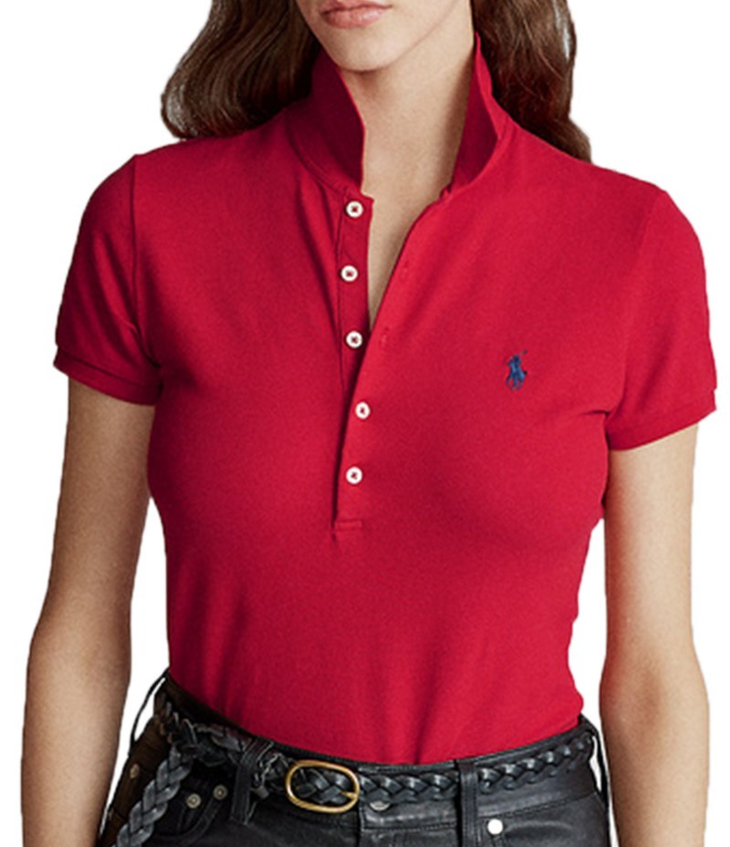 ראלף לורן-RALPH LAUREN POLO TSHIRT SHORT WOMEN - Red