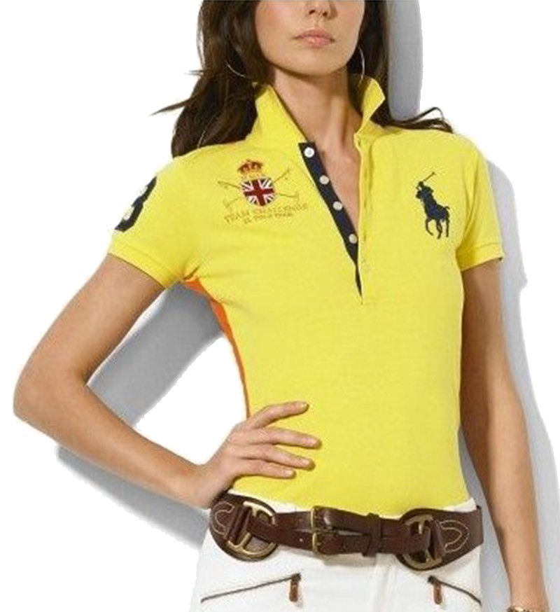 ראלף לורן-RALPH LAUREN POLO TSHIRT SHORT WOMEN - Yellow ORG