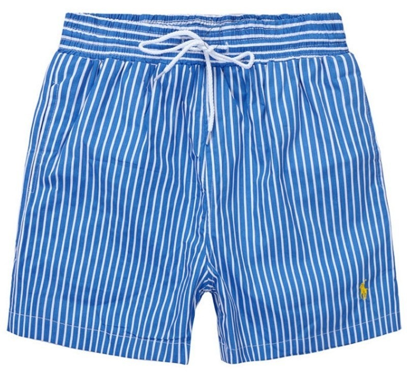 ראלף לורן-RALPH LAUREN SWIM BEACH SHORT MEN'S - Blue & White Combo