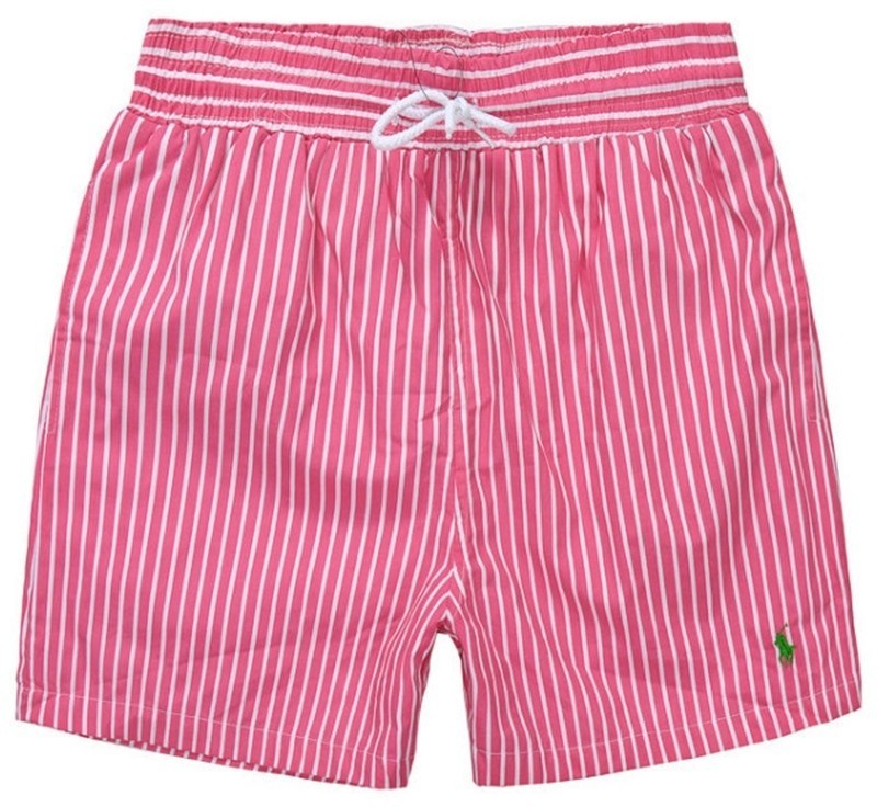 ראלף לורן-RALPH LAUREN SWIM BEACH SHORT MEN'S - Pink & White Combo