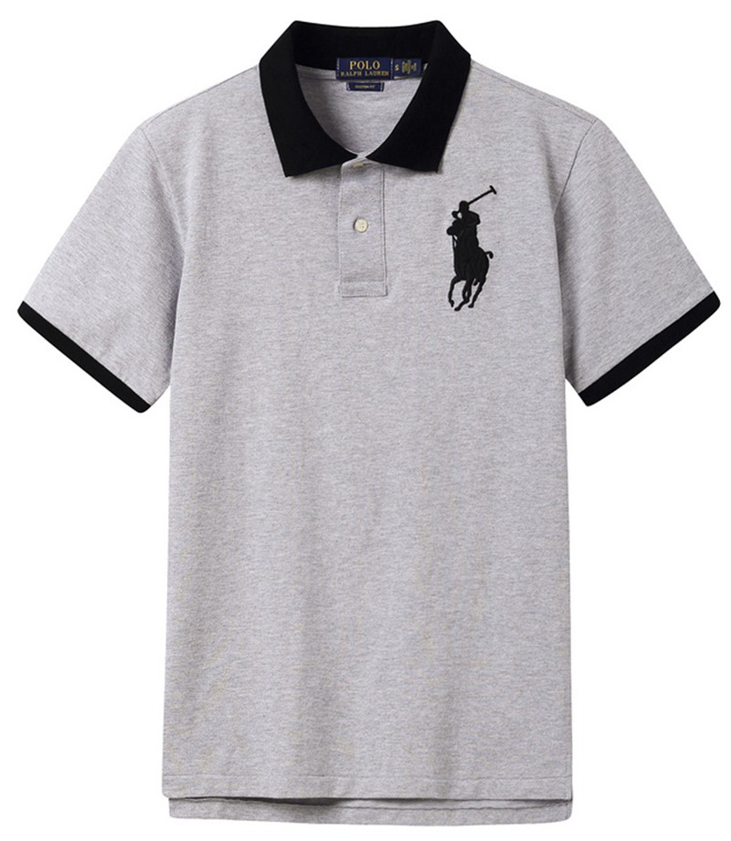 ראלף לורן-RALPH LAUREN POLO TSHIRT MEN'S SHORT DESGIN - Gray