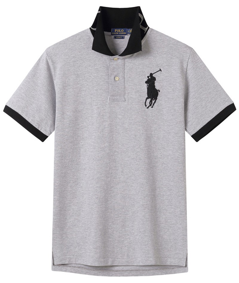 ראלף לורן-RALPH LAUREN POLO TSHIRT MEN'S SHORT DESGIN - Gray – תמונה 3