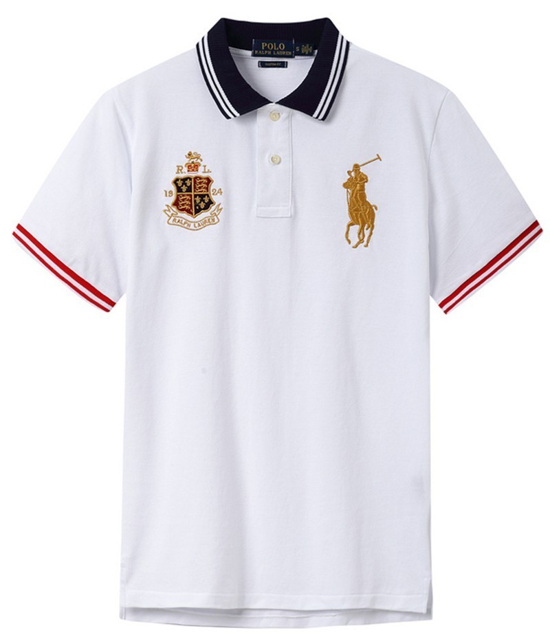 ראלף לורן-RALPH LAUREN POLO TSHIRT MEN'S SHORT DESGIN - Hawkes Blue