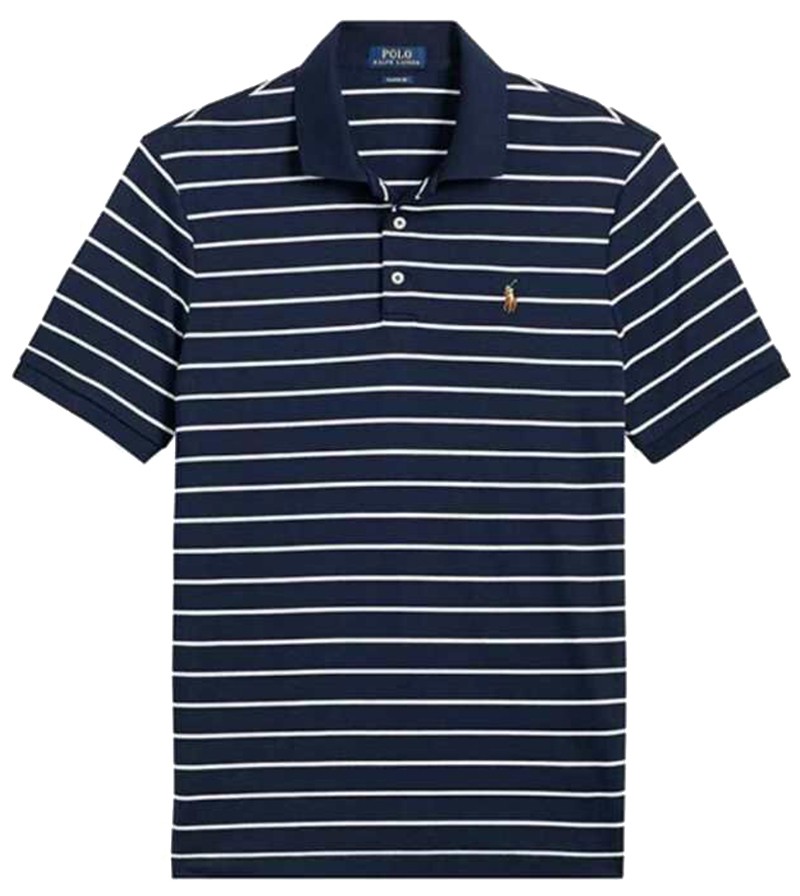 ראלף לורן-RALPH LAUREN POLO TSHIRT MEN'S SHORT DESGIN - NAVY BLUE & WHITE