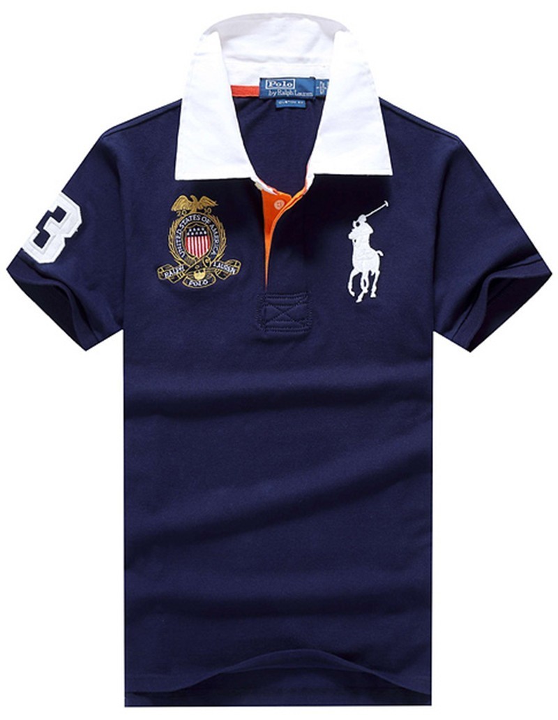 ראלף לורן-RALPH LAUREN POLO TSHIRT MEN'S SHORT DESGIN - Navy Blue