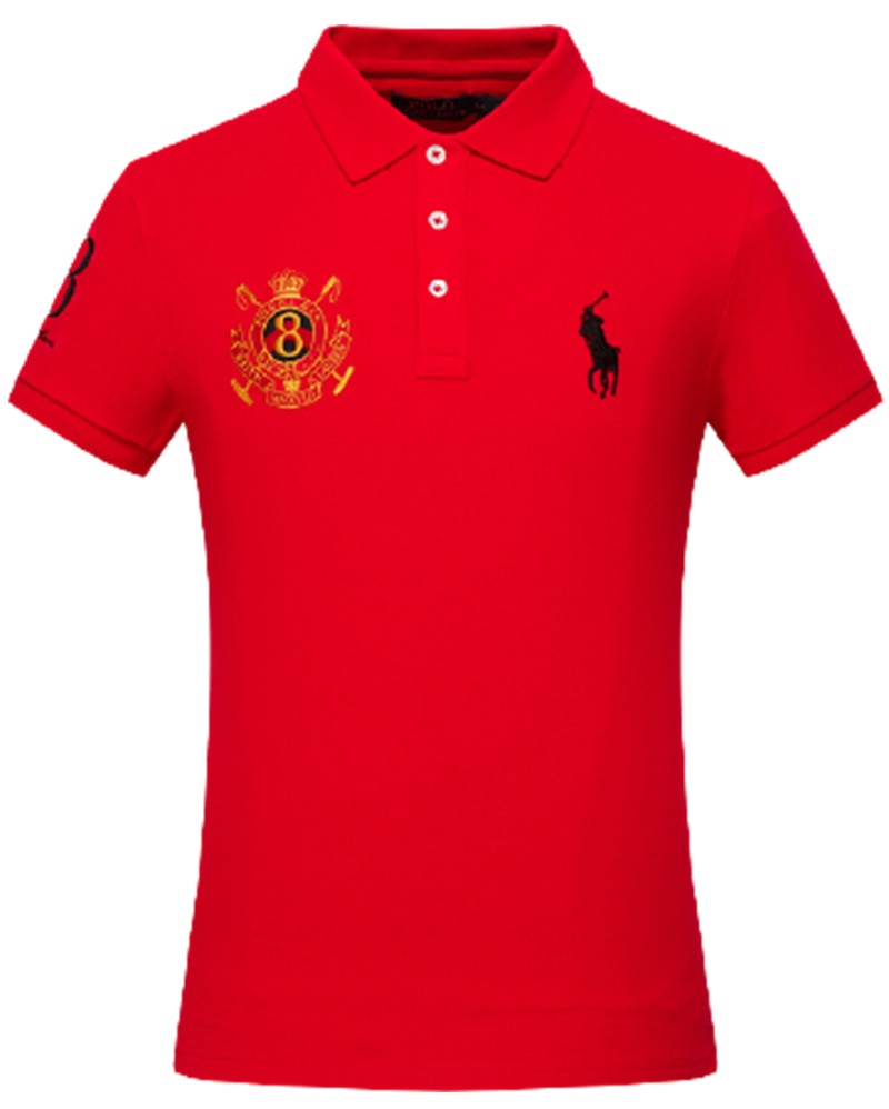 ראלף לורן-RALPH LAUREN POLO TSHIRT MEN'S SHORT DESGIN - RED
