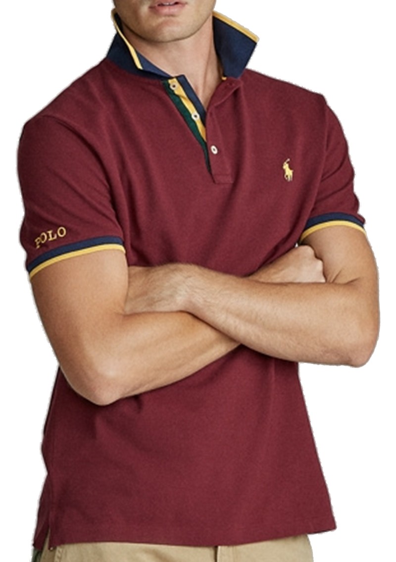 ראלף לורן-RALPH LAUREN POLO TSHIRT MEN'S SHORT DESGIN - Red Oxide