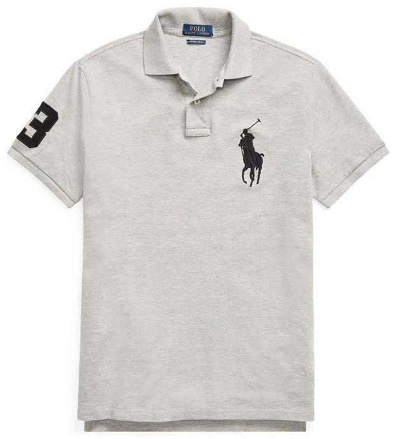 ראלף לורן-RALPH LAUREN POLO TSHIRT SHORT BIG PONY MEN'S- GRAY