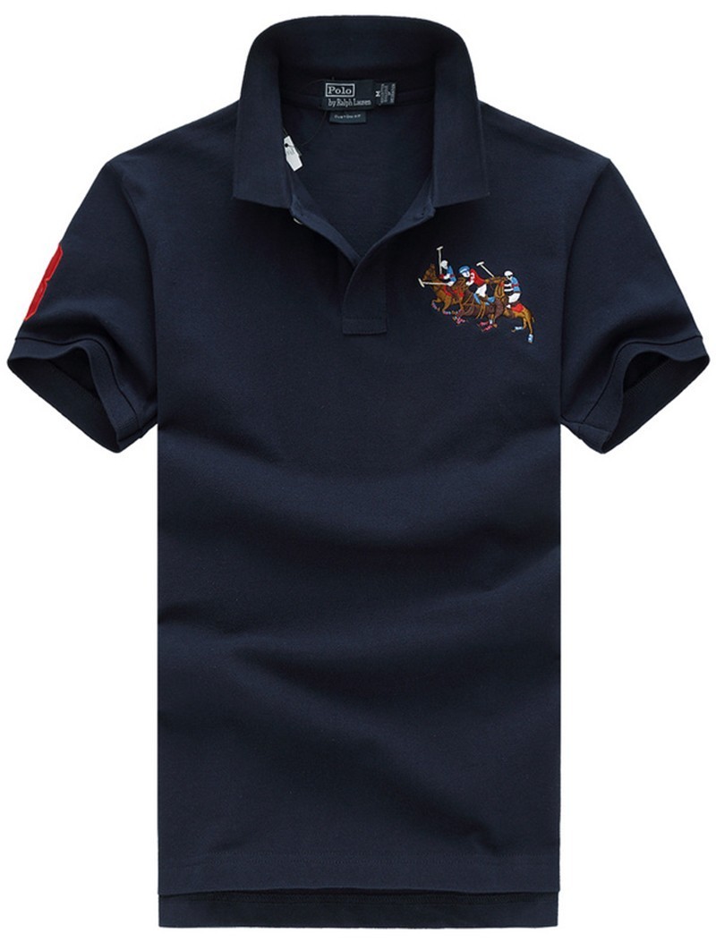 ראלף לורן-RALPH LAUREN POLO TSHIRT SHORT BIG PONY MEN'S - Navy Blue