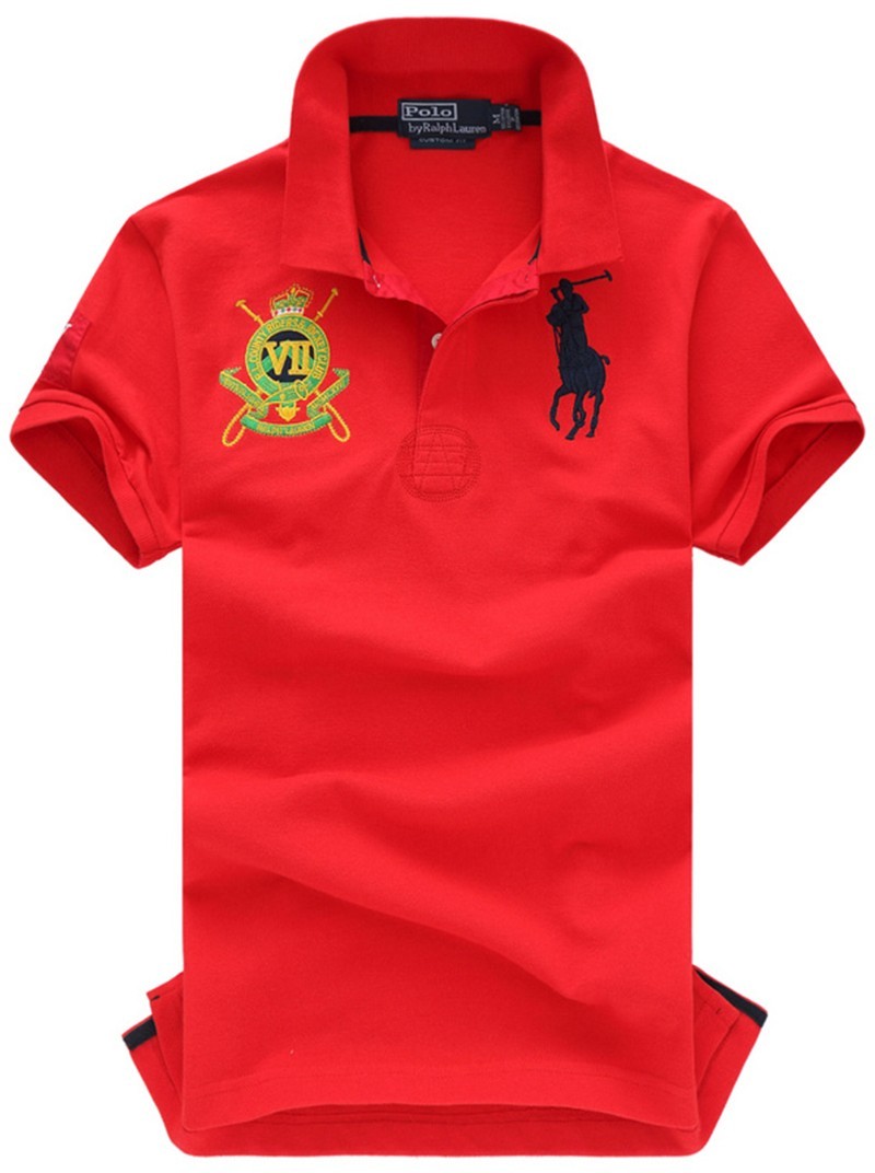 ראלף לורן-RALPH LAUREN POLO TSHIRT SHORT BIG PONY MEN'S - Red