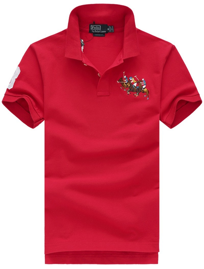 ראלף לורן-RALPH LAUREN POLO TSHIRT SHORT BIG PONY MEN'S - Red