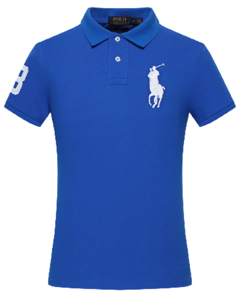 ראלף לורן-RALPH LAUREN POLO TSHIRT SHORT MEN'S - Cerulean Blue