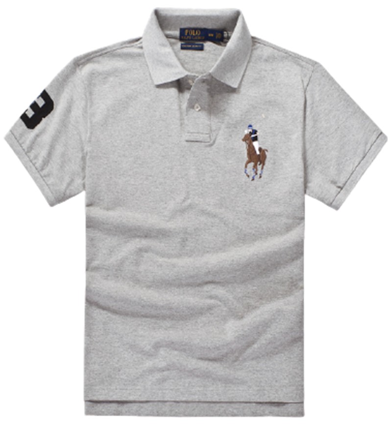 ראלף לורן-RALPH LAUREN POLO TSHIRT SHORT MEN'S - Silver