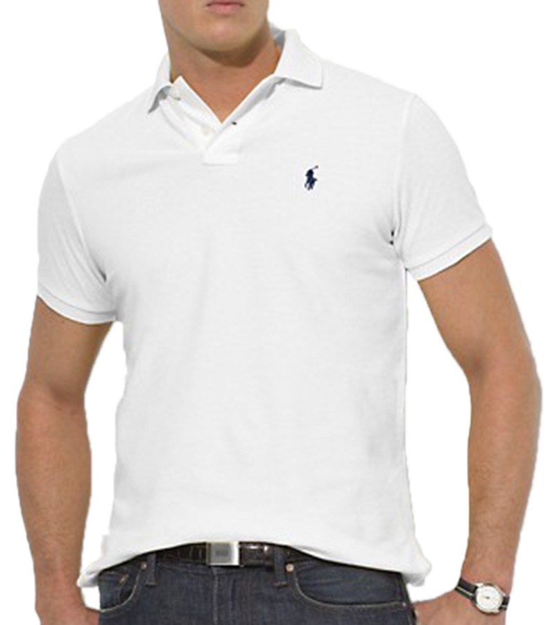 ראלף לורן-RALPH LAUREN POLO TSHIRT SHORT MEN'S - White Smoke