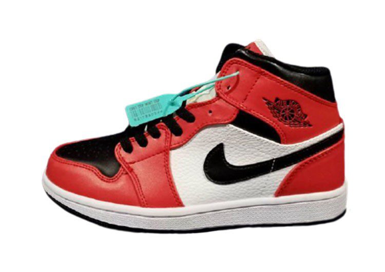 נעלי נייק-NIKE AIR MAX JORDAN HIGH -  Black Fire Brick & White